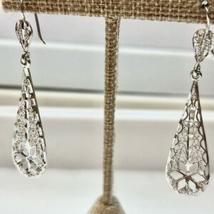 Elegant Silver Silver Drop Earrings